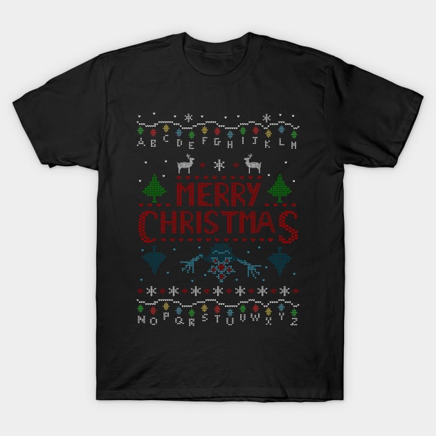 MERRY CHRISTMAS - demogorgon upside down T-Shirt by FandomizedRose